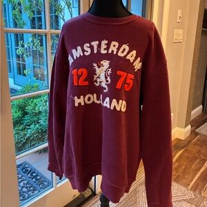 Vintage vibes “Amsterdam Holland” Burgundy Sweatshirt